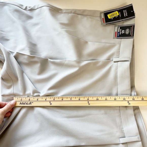 Roundtree & Yorke NEW Classic Fit Pleat Front Gray Shorts Travel Smart - Size 46 - Picture 6 of 7